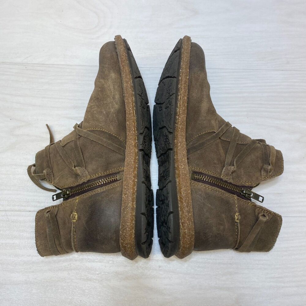 Born Tarkiln Booties Women's Size 9 Brown Suede Leather Lace Up Ankle Boots - Picture 3 of 10